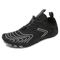 Scarpe acquatiche nere a piedi nudi con lacci rapidi e strisce bianche per immersioni - 36 / Nero