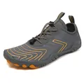 Scarpe da scoglio uomo grigio scuro e arancione ad asciugatura rapida con rete traspirante - 36 / Grigio
