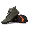Winter barefoot snow boots in army green with warm plush lining and flexible rubber sole - EU 35 / Army Green
