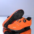 Bright orange SPD mountain bike shoes with wave texture and BOA dial closure - MTB Cleat Style (2518) / Orange / 36