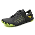 Quick-dry outdoor water shoes with breathable mesh and anti-slip rubber sole in grey - EU 35 / Grey Green