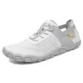 White breathable mesh quick-dry water shoes with anti-slip sole and bungee laces - EU 35 / Off-White Grey