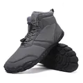 Dark grey waterproof snow boots with thick faux fur lining and non-slip rubber soles - EU 36 / Gray