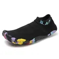 Scarpe da scoglio nere ad asciugatura rapida con suola in gomma mimetica colorata - 36 / Nero