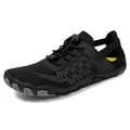 Black breathable quick-dry water shoes with elastic drawstrings and yellow insoles - EU 35 / Black