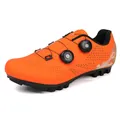 Mountain bike cycling shoes in bright orange with dual rotary dial closure system - 42 / Mountain Lock Style (T2521) / Orange