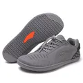 Grey barefoot kids' outdoor shoes with non-slip wide toe box and breathable mesh - EU 36 / Dark Gray