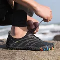 Outdoor water shoes for men and women featuring breathable mesh and colorful non-slip soles - 191 Black