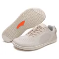 Kids wide toe barefoot shoes in beige mesh with orange arch detail and non-slip sole - EU 36 / Beige