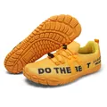 Chaussures pieds nus orange respirantes à bout large avec semelle en caoutchouc - EU 35 / Jaune