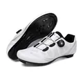 Scarpe da ciclismo su strada Ekorid bianche con fori laser traspiranti e chiusura a rotore - Bianco Blocco Strada