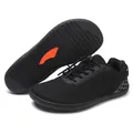 Kids barefoot running shoes in black with breathable knit upper and non-slip sole - EU 36 / Black