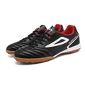 Black and red TF soccer cleats with synthetic leather upper and rubber turf sole - EU 36 / Black