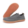 Zapatos de senderismo barefoot gris oscuro con suela de goma naranja antideslizante - 36 / Serie 600 / Gris claro