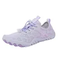 Chaussures d'eau violet clair respirantes avec maille alvéolée et semelle antidérapante - Violet