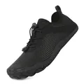 Quick-dry black five-finger water shoes with breathable mesh and anti-slip rubber sole - EU 36 / Black