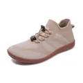 Khaki breathable fly-knit sock shoes with elastic toggles and non-slip rubber soles - EU 36 / Khaki