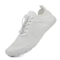 White quick-dry barefoot water shoes with breathable mesh and elastic drawstring laces - EU 36 / White
