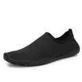 All-black lightweight quick-dry water shoes with non-slip rubber soles for outdoor sports - 35 / Black
