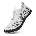 White quick-dry barefoot water shoes with black striped accents and elastic laces - EU 36 / White