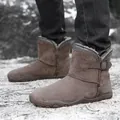 Waterdichte winterwandelschoenen met warme bontvoering en antislip rubberen zolen - 35 / koffiekleur