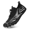 Black barefoot water shoe with white chevron pattern and quick-lace drawstring system - EU 36 / Black