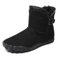 Waterproof black suede snow boots with warm faux fur lining and anti-slip rubber sole - EU 38 / 1812M Black