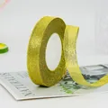 Roll of metallic gold glitter ribbon with mesh texture for gift box and cake packaging - Slim Style Short Roll / Gold
