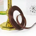 Cinta de falla marrón oscuro de 1cm con textura acanalada para envolver regalos y manualidades - Rollo Único / Café