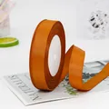 Roll of 2cm amber orange grosgrain ribbon with ribbed texture for DIY crafts and gift wrapping - Standard Roll / Golden Brown
