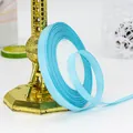 Rollo de cinta de faya azul claro de 1cm con textura acanalada para regalo - Rollo Único / Azul cielo