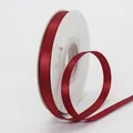 1cm dark red satin ribbon with gold glitter for gift boxes, shade #092 on a white spool - Burgundy