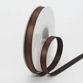 Brown metallic satin ribbon with gold glitter for luxury gift box packaging decoration - Coffee