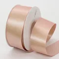 Single roll of 4cm shimmering pink satin ribbon with metallic gloss for gift boxes - Pink (123#)