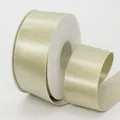 Champagne gold decorative ribbon roll with metallic shimmer and satin texture for gift wrap - White