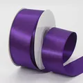 4cm dark purple satin ribbon with gold glitter on white spool for gift wrapping decoration - Purple (465#)