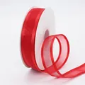 2,5 cm rood organza en satijn gaaslint voor DIY haaraccessoires en geschenkverpakking - 2,5 CM Breed / Rood