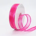 Roze organzalint van 2,5 cm met satijnen rand voor cadeauverpakking en DIY-projecten - 2,5 CM Breed / Rozerood