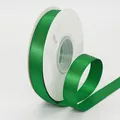 Roll of emerald green 1.5cm satin ribbon with metallic gold edge for gift packaging - US 1.5 / Green