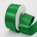 Emerald green satin ribbon with gold glitter finish, 4cm wide roll for gift wrapping - Green (580#)