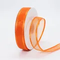 Leuchtend orangefarbenes 2,5 cm Organzaband mit Satinkanten für DIY-Geschenkverpackungen - 2,5 CM Breit / Orange