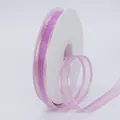 Hellviolettes 1,5cm Netzband mit Goldrand Rolle für DIY-Haarschmuck und Blumensträuße - Purpurrosa Goldrand Stil