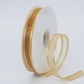 Goldbraunes 1,5 cm Organzaband mit metallischen Goldkanten für DIY Haarschmuck - Gold Goldrand Stil