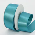 Peacock blue decorative ribbon with gold shimmer on white spool for gift wrapping - Peacock Blue(340#)