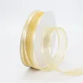 2,5 cm champagnergoldenes Organzaband mit Satinkante für DIY-Geschenkverpackungen - 2,5 CM Breit / Hellgold