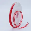 Red 1cm wide sheer organza ribbon with satin edges on a roll for DIY hair accessories - 1cm Wide Mesh (BH-230) / Red