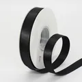 Black 1.5cm metallic sparkle satin ribbon for gift wrapping and floral decoration on white spool - US 1.5 / Black