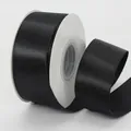 4cm black glitter satin ribbon roll for gift wrapping and DIY crafts decoration - Black