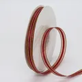 Burgundy ribbon roll with gold edges for gift wrapping and DIY crafts material - Burgundy