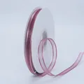 1cm lotus purple chiffon ribbon roll with satin center for DIY hair accessories - 1cm Wide Mesh (BH-230) / Dusty Pink